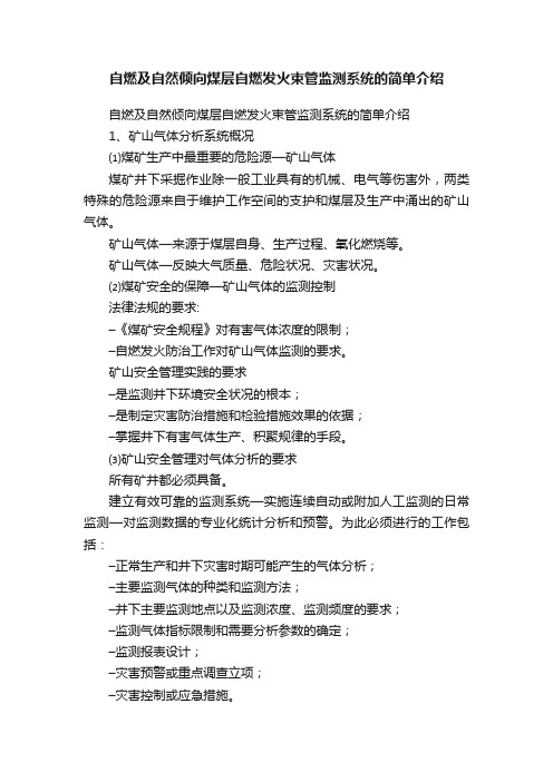 自燃及自然倾向煤层自燃发火束管监测系统的简单介绍