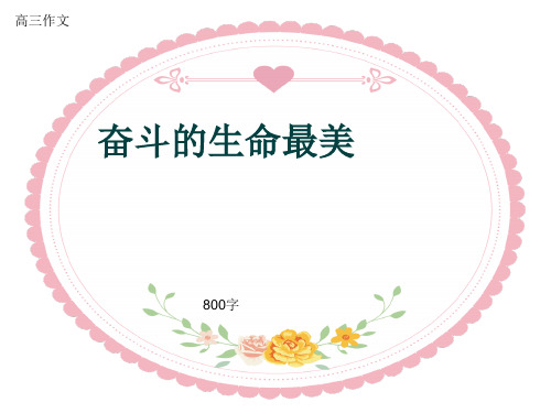 高三作文《奋斗的生命最美》800字(共13页PPT)