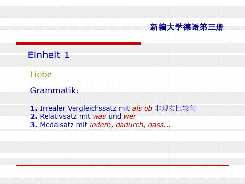 新编大学德语第三册第一课PPT详解