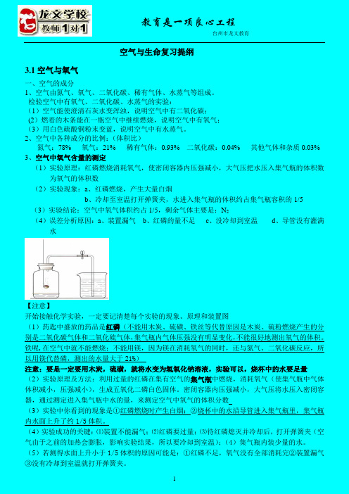 空气与生命复习提纲