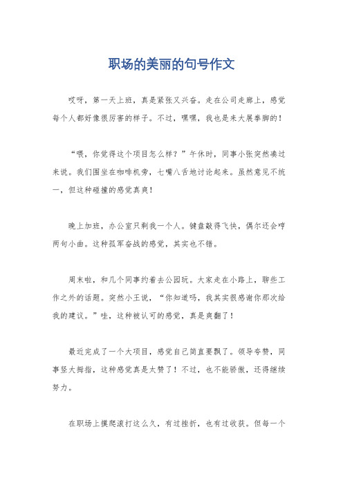 职场的美丽的句号作文