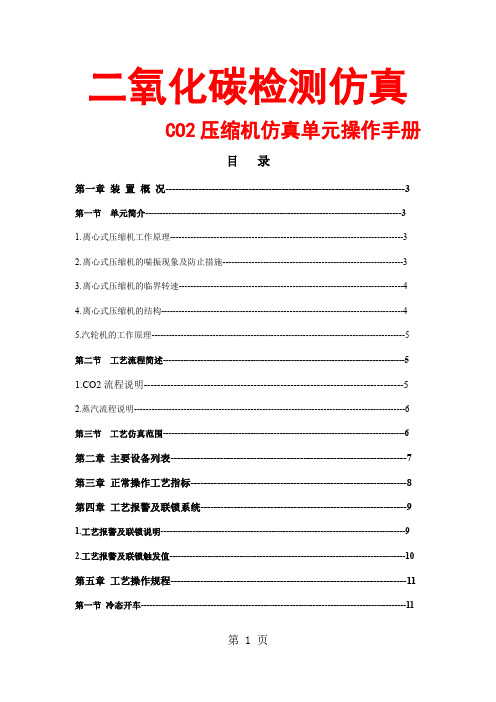 二氧化碳检测仿真之CO2压缩机仿真单元操作手册-19页精选文档