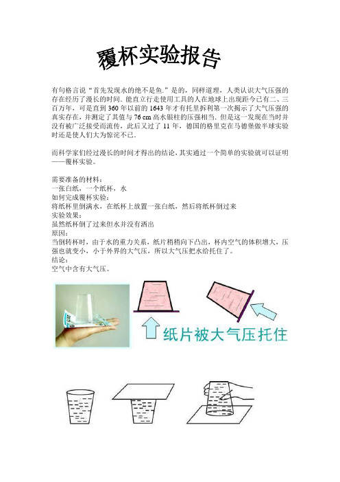 覆杯实验报告