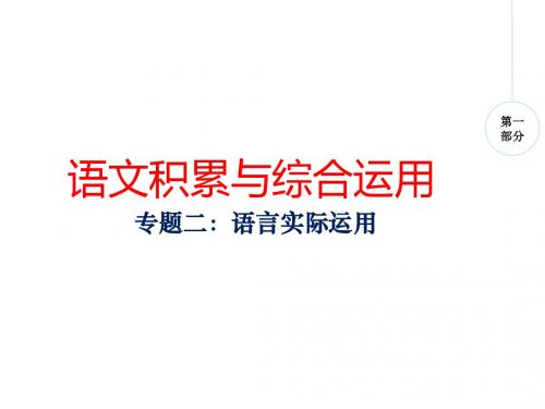 2017年初三语文中考复习专题 语言实际运用PPT课件