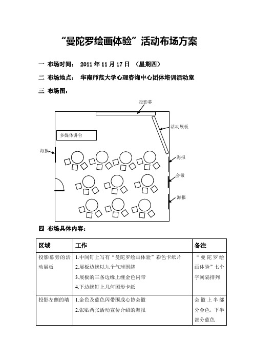 “曼陀罗绘画体验”布场方案