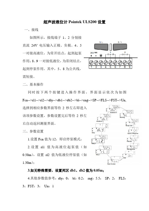 超声波液位计PointekULS200快速设置