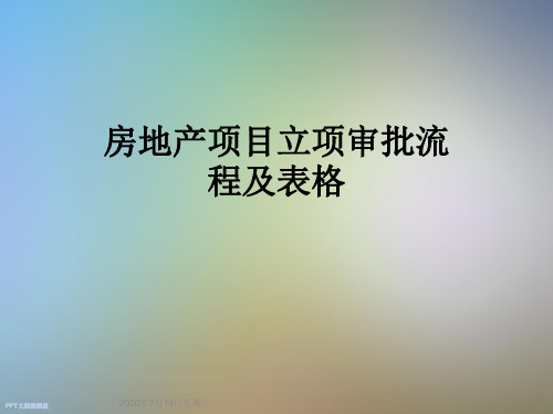 房地产项目立项审批流程及表格