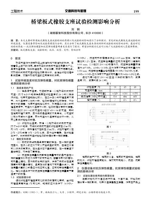 桥梁板式橡胶支座试验检测影响分析