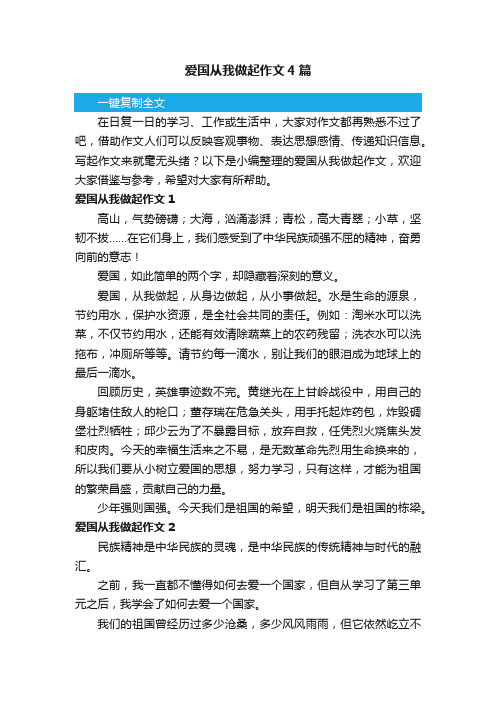 爱国从我做起作文4篇