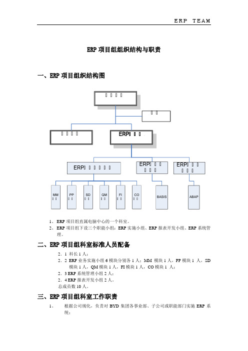 ERP项目组组织结构与职责