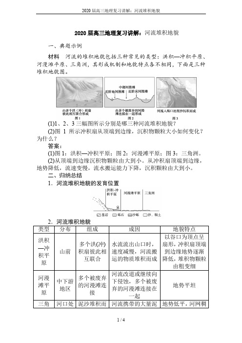 2020届高三地理复习讲解：河流堆积地貌