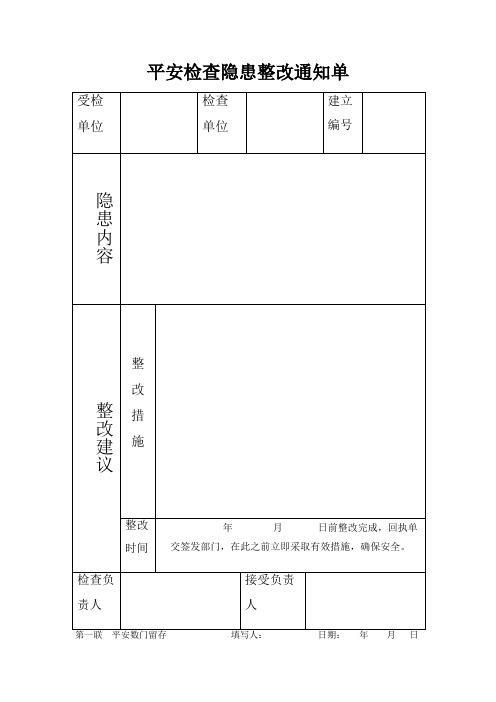 隐患整改通知单和回执单