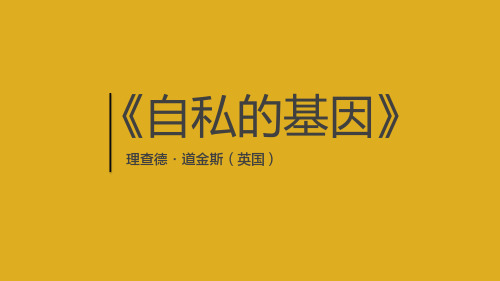 理查德·道金斯《自私的基因》