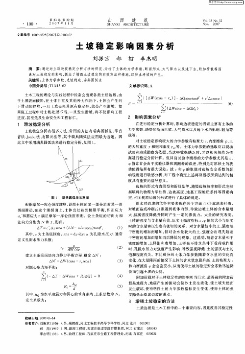 土坡稳定影响因素分析