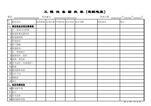 01变配电室验收表