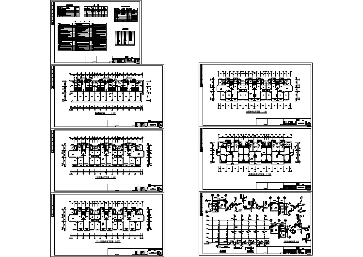 北京某小区8层混合结构住宅楼给排水设计CAD图纸（含车库和阁楼）