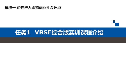 任务1  VBSE综合版实训课程介绍