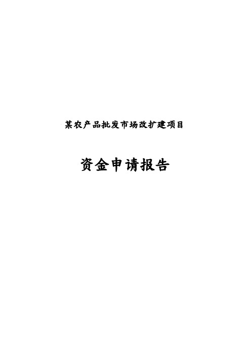 某农产品批发市场改扩建项目资金申请报告