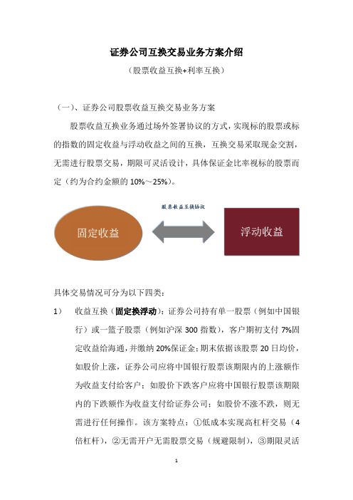 证券公司互换交易业务方案介绍