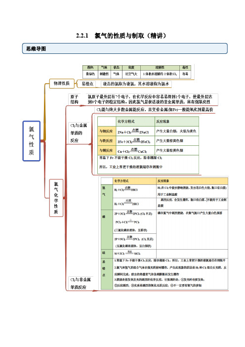 221氯气性质(精讲)-2022-2023学年高一化学一隅三反