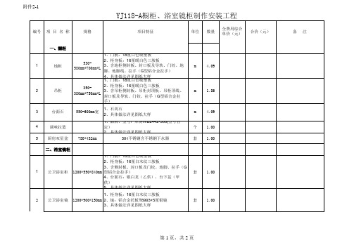 (招标清单)碧桂园洋房样板房及货量区橱柜、浴室柜、浴室镜、玄关柜、衣柜制作安装工程