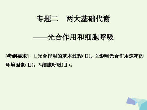 高考生物二轮专题复习第一部分专题突破篇第二单元专题2两大基础代谢__光合作用和细胞呼吸课件