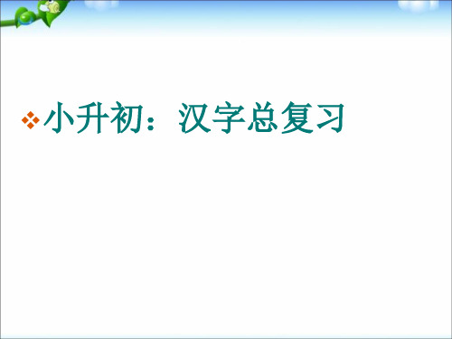 六年级下册语文课件-小升初汉字总复习 全国通用 (共42张PPT)