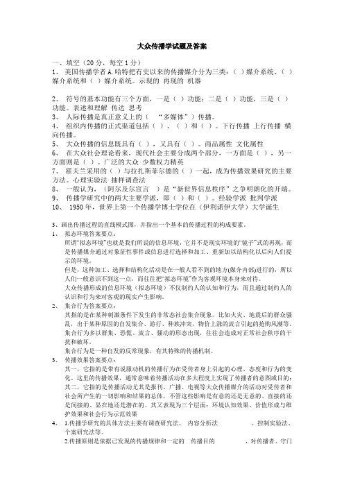 大众传播学试题及答案