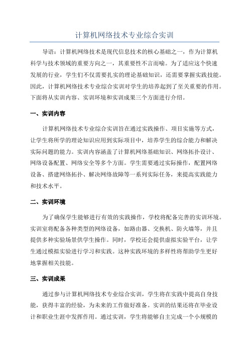 计算机网络技术专业综合实训