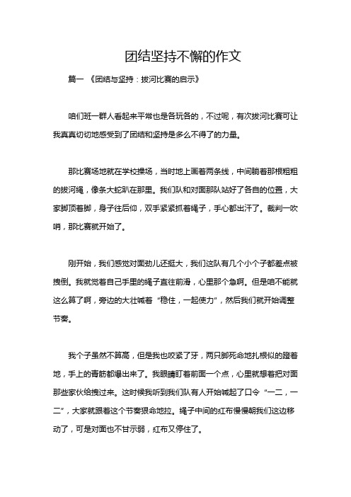 团结坚持不懈的作文