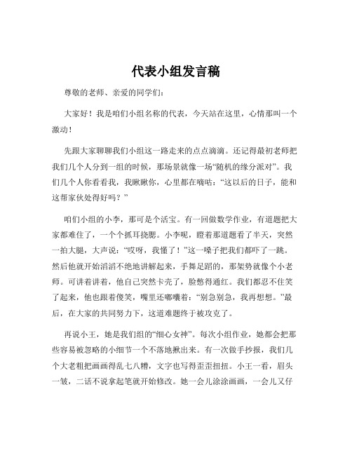 代表小组发言稿