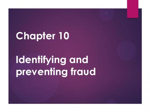 ACCA F1 Ch10 Identifying and prevending fraud