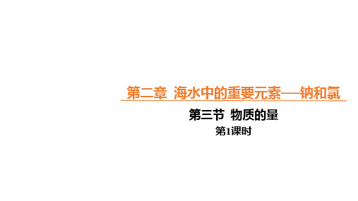 物质的量(1) 高一化学(人教版2019必修第一册)