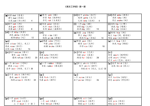 经典英文速记音标三字经(可编辑修改word版)