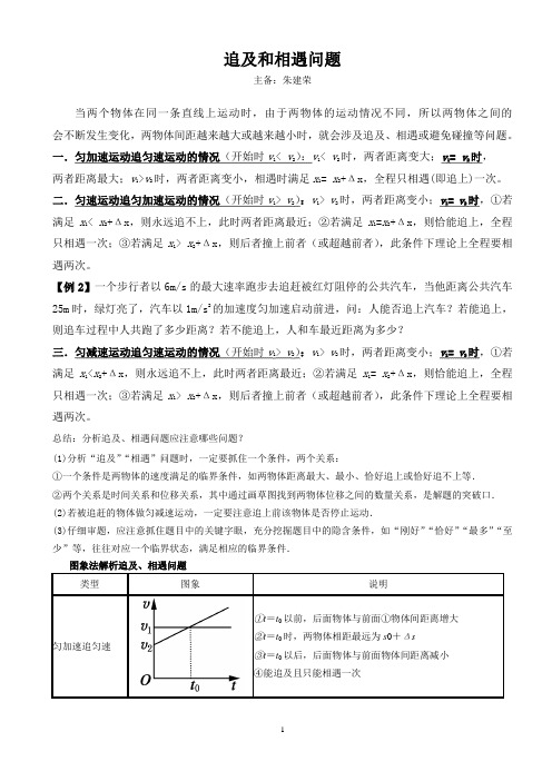 追及和相遇问题