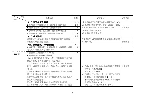 山东省医院消毒供应中心考核评估标注(试行)