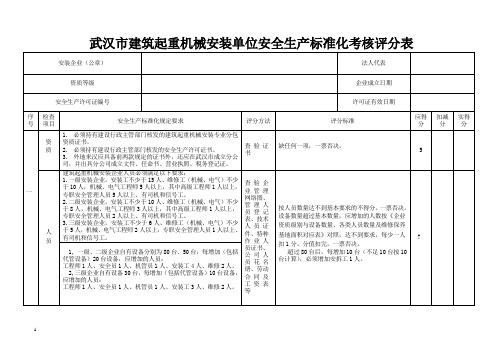 标准化考核评分表