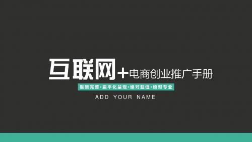 互联网+模板电商创业推广手册商业创业计划书PPT