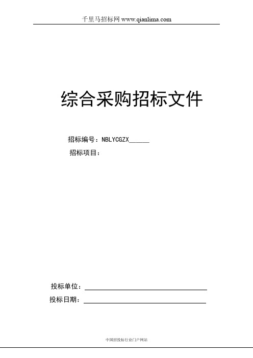 医院院内议标——后勤基建招投标书范本