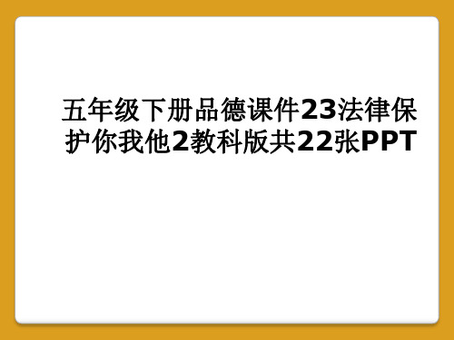 五年级下册品德课件23法律保护你我他2教科版共22张PPT