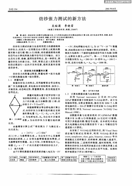 纺纱张力测试的新方法