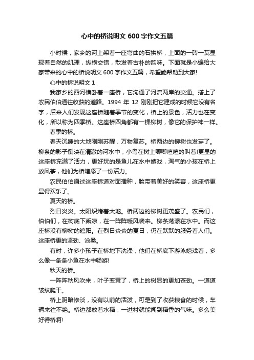 心中的桥说明文600字作文五篇