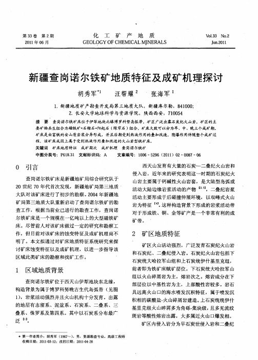 新疆查岗诺尔铁矿地质特征及成矿机理探讨