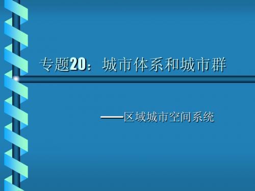 专题20 城市体系和城市群(WYF)