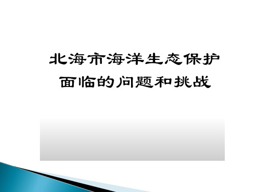 北海市海洋生态保护面临的问题与挑战