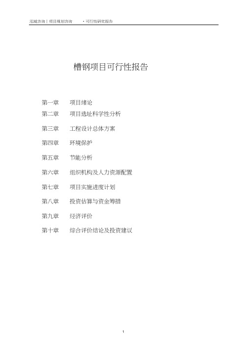 彩涂层板项目可行性报告