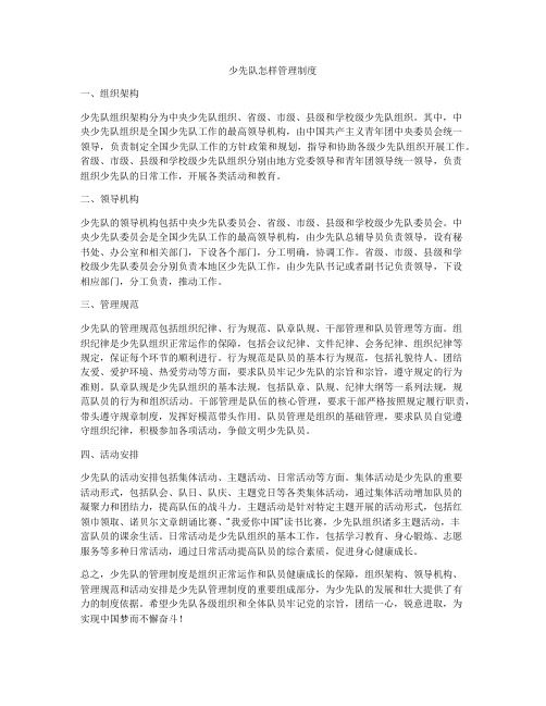 少先队怎样管理制度