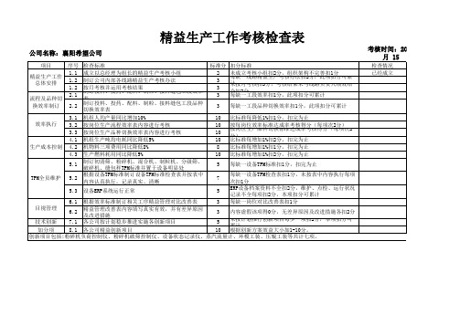 精益生产考核检查表