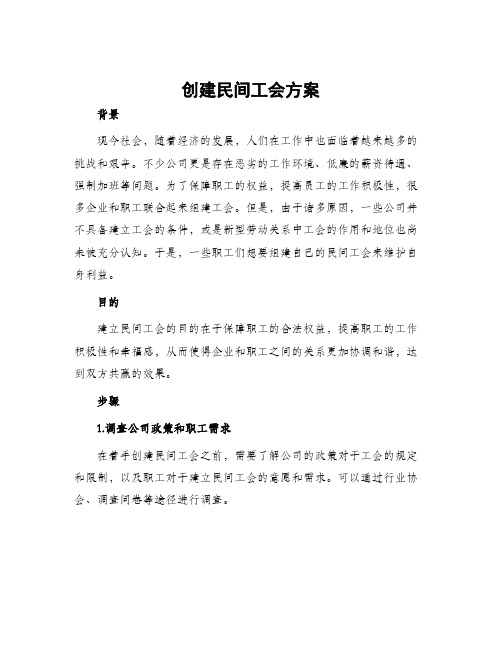 创建民间工会方案