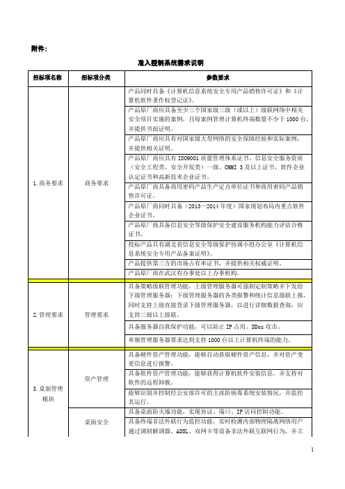 准入控制系统需求说明